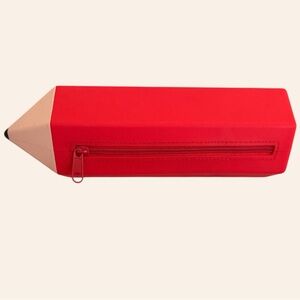 Red Pencil-Shaped Pencil Case